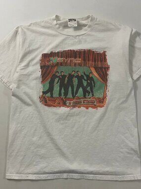 Vintage 2000 NSYNC No Strings Attached Tour Tee White Tultex L